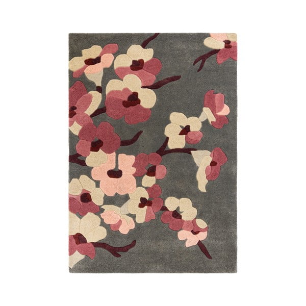 Koberec Flair Rugs Blossom Charcoal Pink, 80 × 150 cm