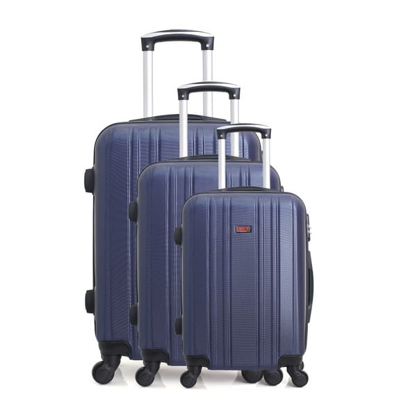 Sada 3 modrých cestovných kufrov na kolieskach Hero Seattle