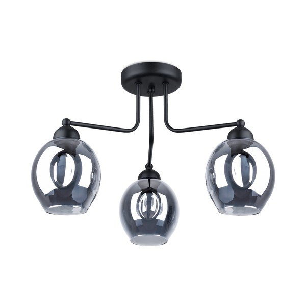 Čierne stropné svietidlo so skleneným tienidlom 54x54 cm Garten – Sollux