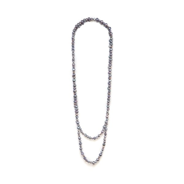 Sivý perlový náhrdelník GemSeller Polygala