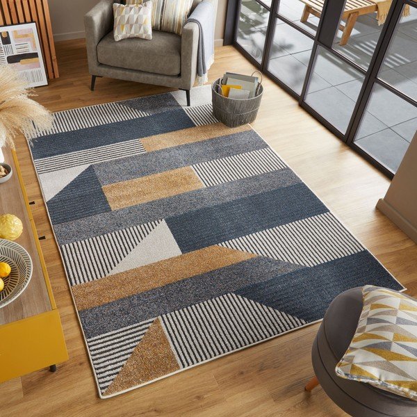 Žlto-modrý koberec Flair Rugs Brix, 160 x 230 cm-image-4