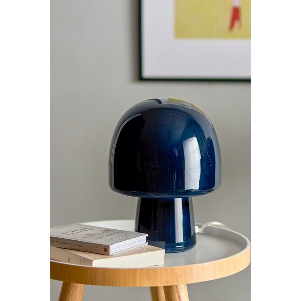 Tmavomodrá stolová lampa so skleneným tienidlom (výška 26,5 cm) Paddy – Bloomingville-image-2