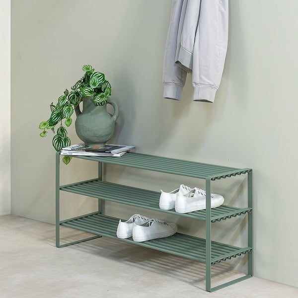 Sivozelená kovová skrinka na topánky 100x48,5x29 cm Rex – Spinder Design-image-3