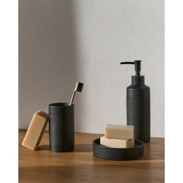 Čierna nádobka na mydlo z polyresínu Sisel – Kave Home-image-1