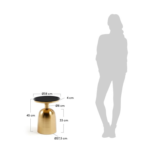 Odkladací stolík v zlatej farbe Kave Home Physic, ø 37 cm-image-4