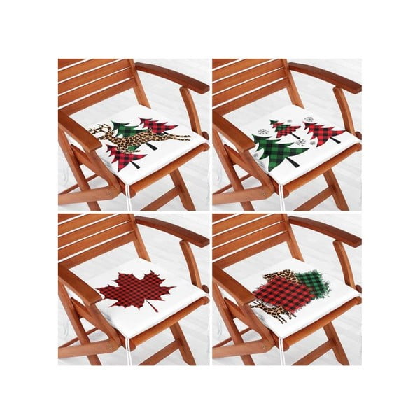 Sedáky v súprave 4 ks s vianočným motívom 40x40 cm Tartan – Mila Home-image-1