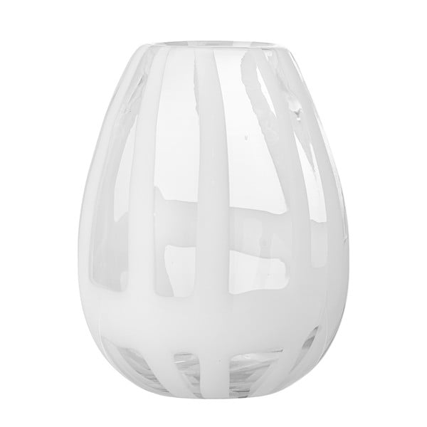 Biela sklenená ručne vyrobená váza (výška 18 cm) Cosmin – Bloomingville