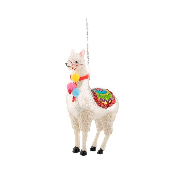 Sklenená vianočná ozdoba 9 cm Llama – Sass & Belle