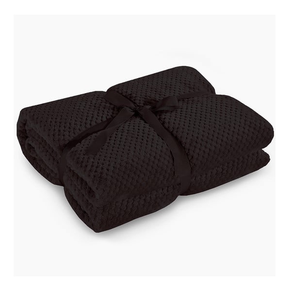 Čierna deka z mikrovlákna DecoKing Henry, 150 × 200 cm