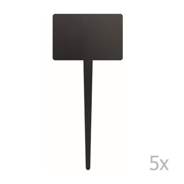 Set 5 tabuľových štítkov a kriedovej fixky Securit® Silhouette Rectangle, 18 × 8 cm