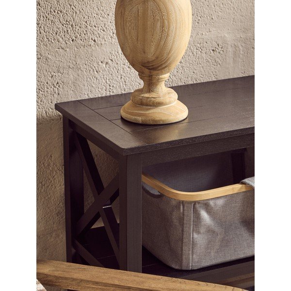 Čierny regál z borovicového dreva 120x81x40 cm Heritage – Premier Housewares-image-2
