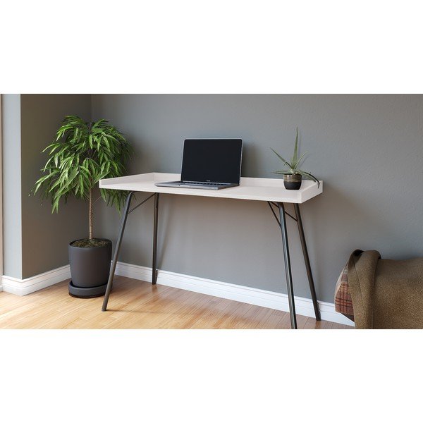 Pracovný stôl s bielou doskou 52x115 cm Rayburn – Woodman-image-2