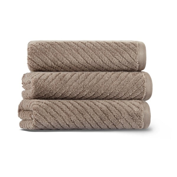 Hnedý bavlnený uterák 71x40 cm Chevron - Foutastic-image-1