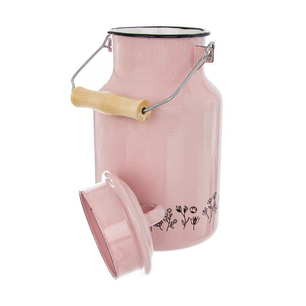 Ružová smaltovaná kanvica na mlieko Orion Meadow, 2 l-image-2