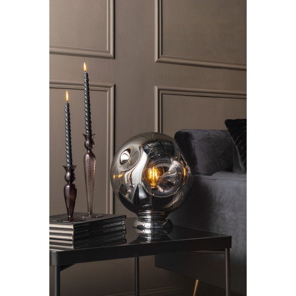 Sivý sklenený svietnik PT LIVING Swirl, výška 17 cm-image-1