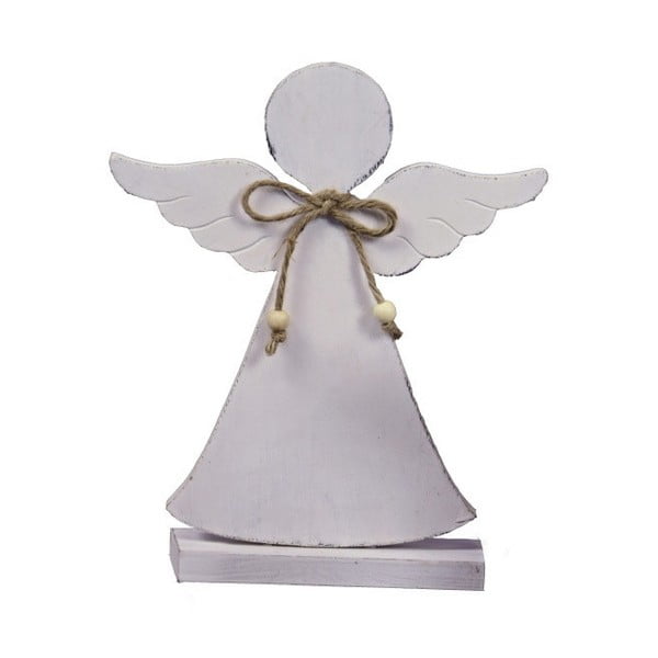 Biely dekoratívny anjel s mašľou Ego Dekor