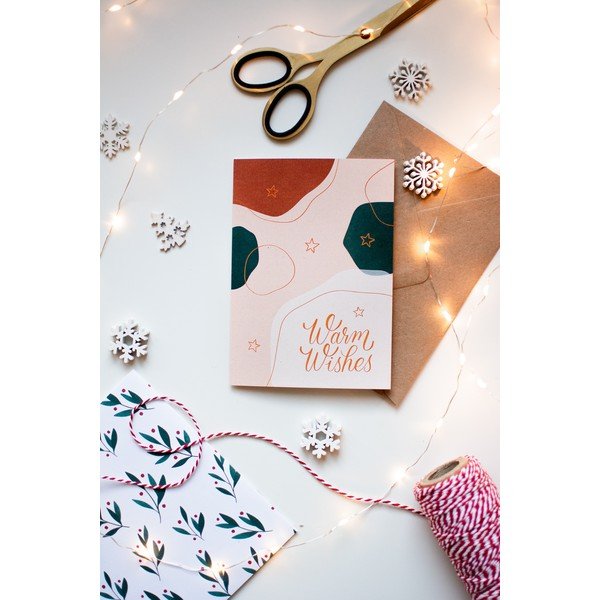 Vianočné prianie z recyklovaného papiera s obálkou Printintin Warm Wishes, formát A6-image-1