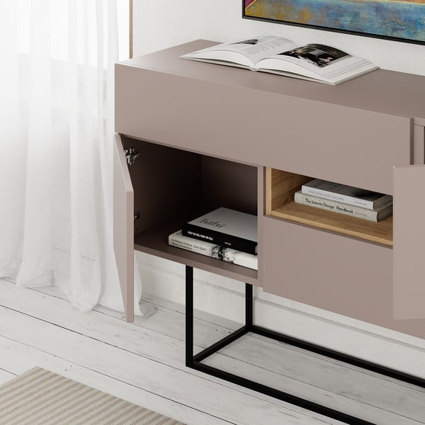 Sivo-béžová nízka komoda 145x82 cm Titan – Marckeric-image-1