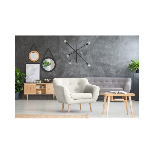 Krémové kreslo so svetlými nohami Mazzini Sofas Sicile-image-4