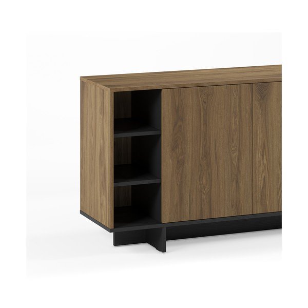 Čierna/v prírodnej farbe skrinka v dekore duba 170x80x40 cm Cequoia – Marckeric-image-4