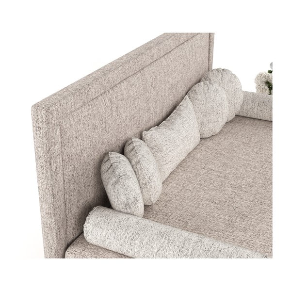 Svetlohnedá čalúnená jednolôžková posteľ 90x200 cm Scala – Maison de Rêve-image-1