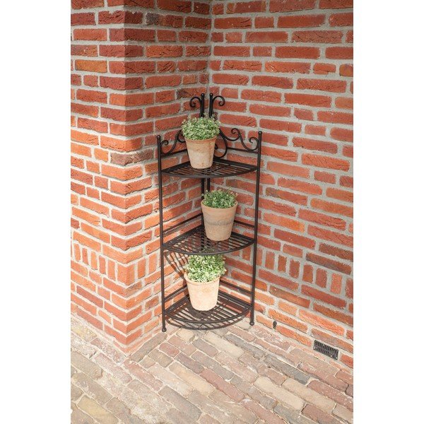 Čierny kovový rohový skladací stojan na kvety Esschert Design-image-1