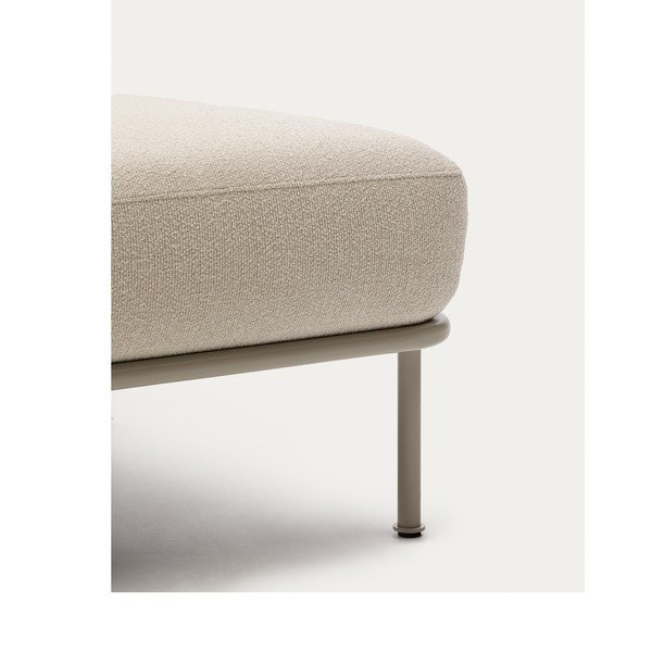 Béžová podnožka z textílie buklé Aurum – Kave Home-image-1