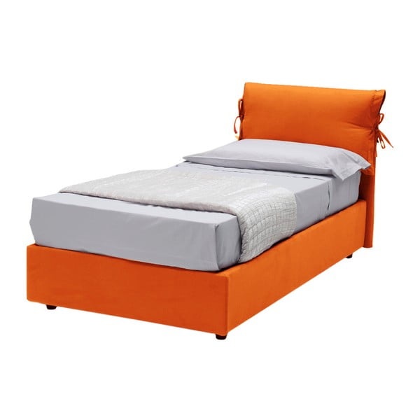 Oranžová jednolôžková posteľ s úložným priestorom 13Casa Iris, 90 × 190 cm