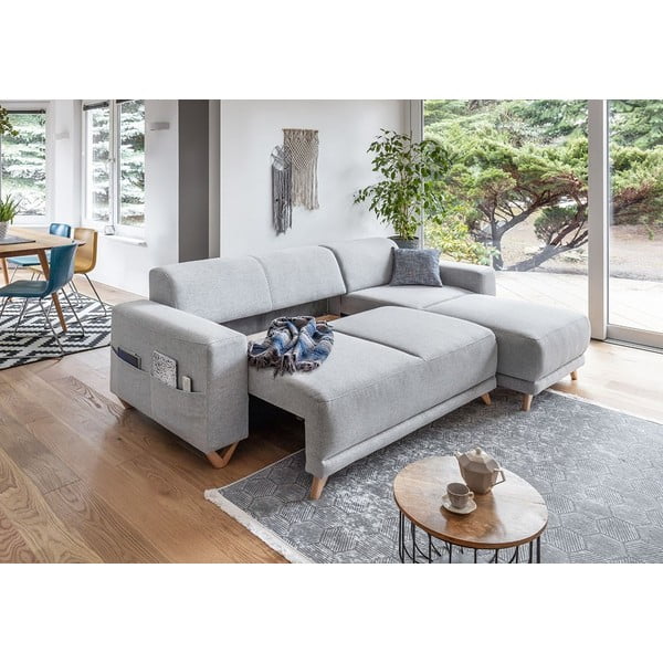 Svetlosivá rozkladacia/s úložným priestorom rohová pohovka Classy Sophie – Miuform-image-4