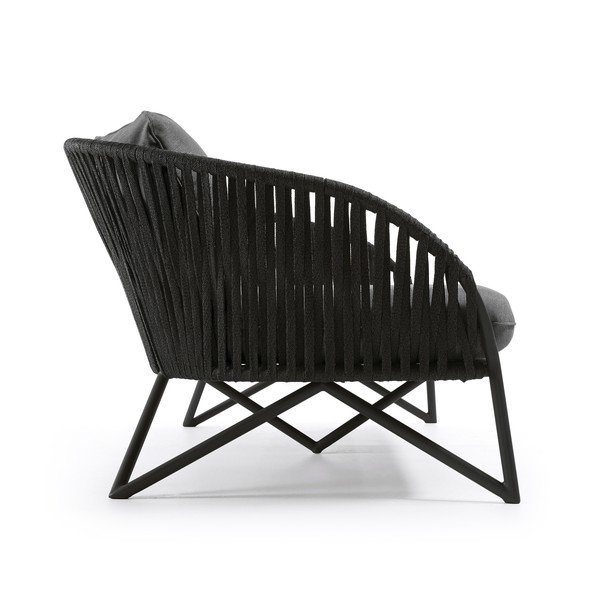 Čierna záhradná pohovka Kave Home Branzie-image-3