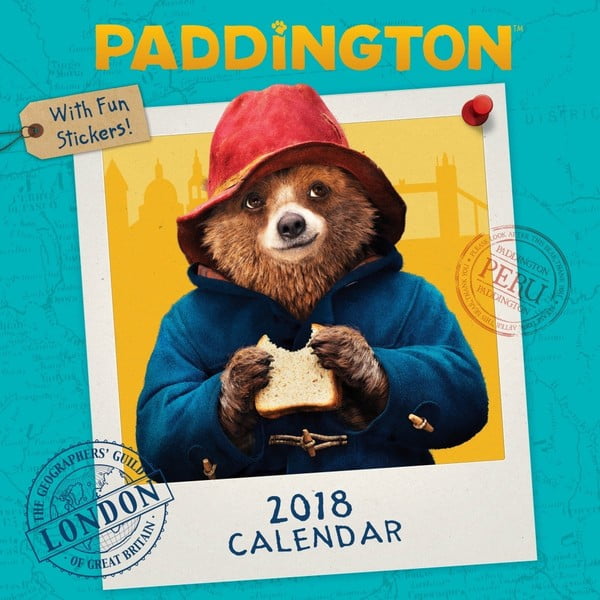 Nástenný kalendár na rok 2018 s lepiacimi papierikmi Portico Designs Paddington
