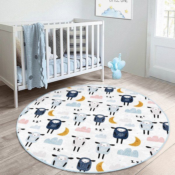 Biely detský koberec ø 120 cm Comfort – Mila Home-image-3