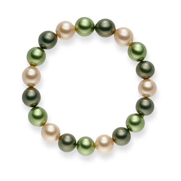 Zelený perlový náramok Pearls Of London Mystic, dĺžka 19 cm