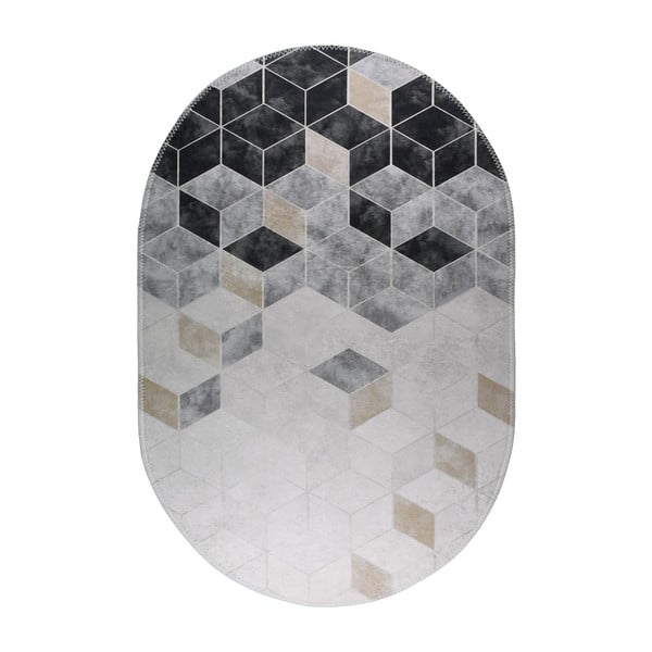 Biely/sivý umývateľný koberec 120x180 cm – Vitaus