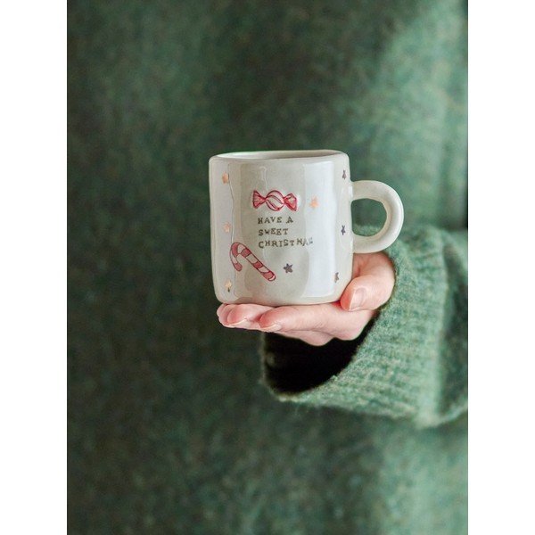 Krémovobiele kameninové šálky v súprave 4 ks s vianočným motívom 260 ml Christy – Bloomingville-image-3