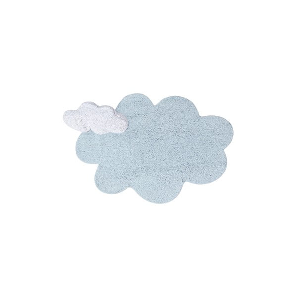 Svetlomodrý prateľný ručne tkaný bavlnený detský koberec 110x170 cm Puffy Dream – Lorena Canals