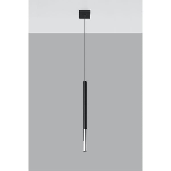 Čierne/v striebornej farbe kovové závesné svietidlo Asarot – Sollux-image-2