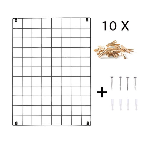 Čierna kovová nástenka, 50 × 70 cm-image-3