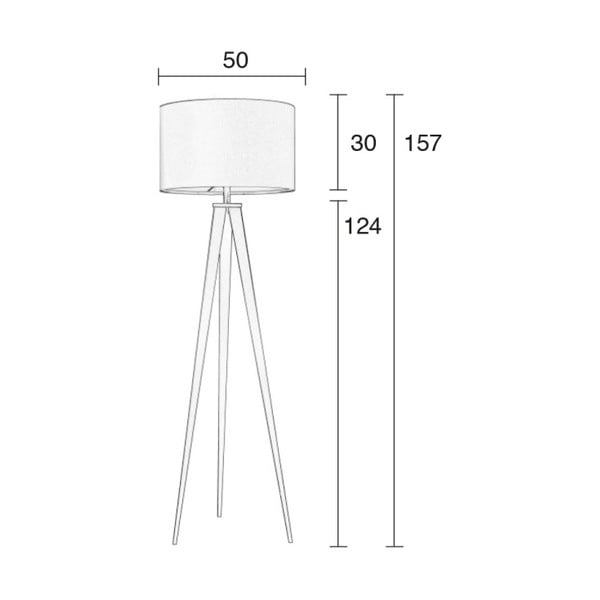 Biela stojacia lampa Zuiver Tripod, ø 50 cm-image-1