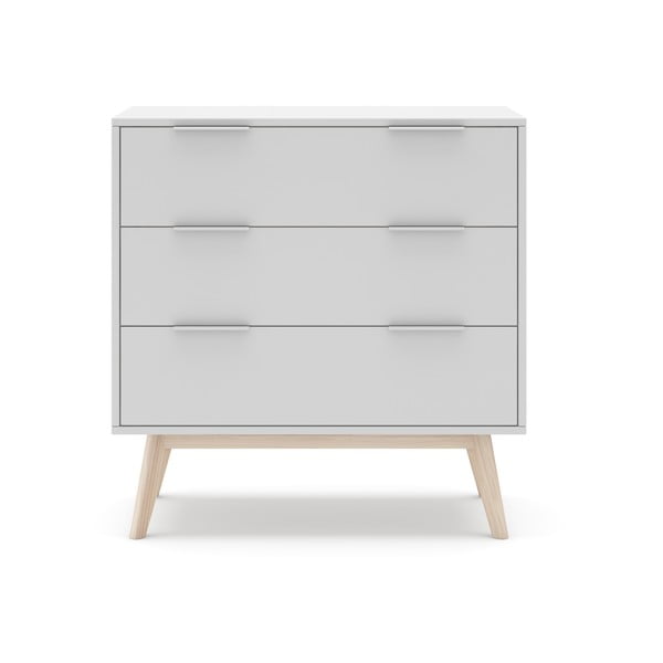 Biela nízka komoda 80x83 cm Campus – Marckeric