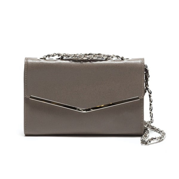 Sivo-hnedá kožená listová kabelka Isabella Rhea no. 420