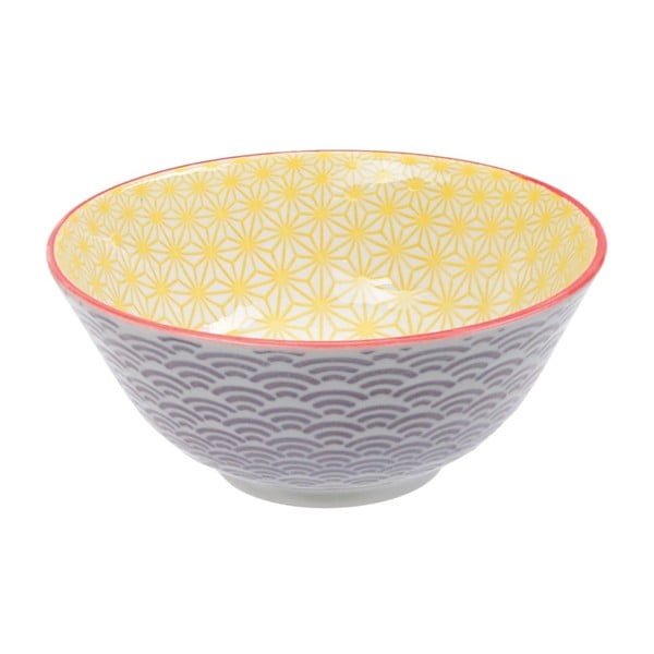 Fialovo-žltá porcelánová miska Tokyo Design Studio Star, ⌀ 15,2 cm