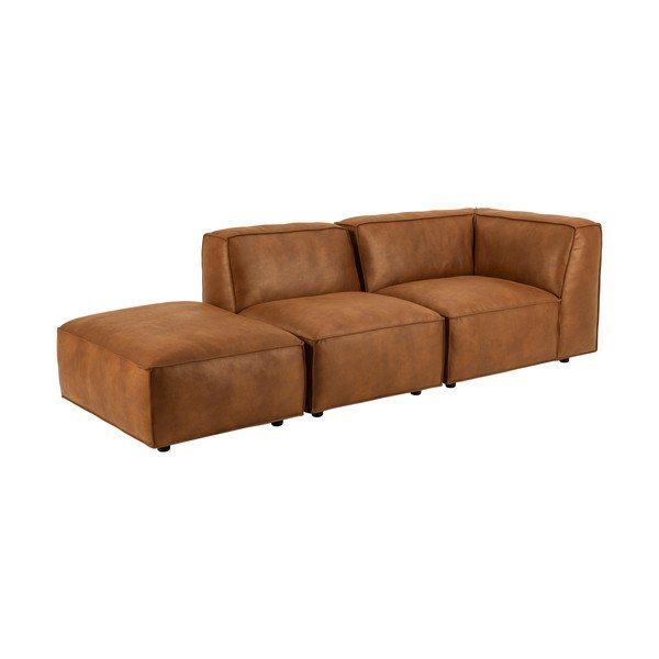 Koňakovohnedá leňoška z imitácie kože (pravý roh) Fairfield Kentucky – Bonami Selection-image-3