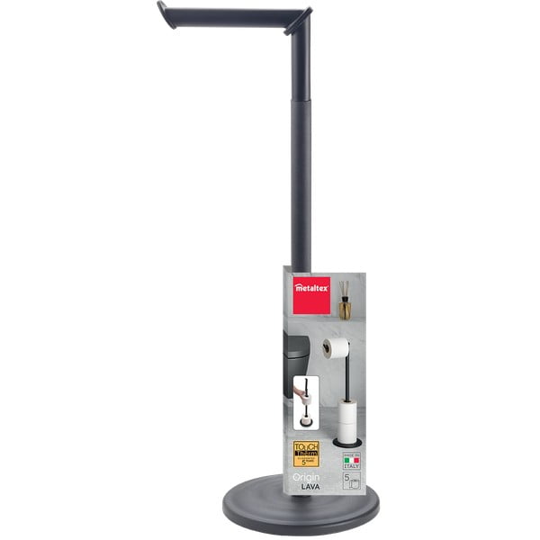 Matne čierny oceľový stojan na toaletný papier Lava – Metaltex-image-3