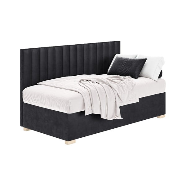Tmavomodrá detská posteľ s úložným priestorom s matracom 90x200 cm Chill – Ghado-image-2