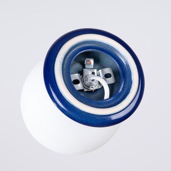 Modré keramické stropné svietidlo so skleneným tienidlom ø 12 cm Farsa – Sollux-image-4