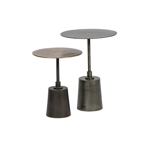 Súprava 2 kovových odkladacích stolíkov BePureHome Crush, ø 42 cm