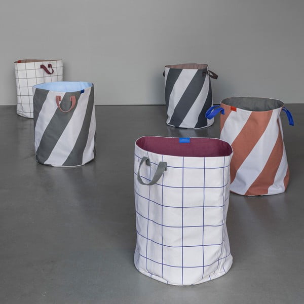 Látkový kôš na bielizeň v tehlovej farbe/krémový 5 l Diagonal – Mette Ditmer Denmark-image-3