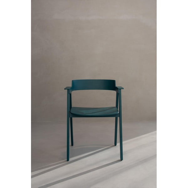 Jedálenská stolička s podrúčkami z dubového dreva v petrolejovej farbe Flip – Gazzda-image-4