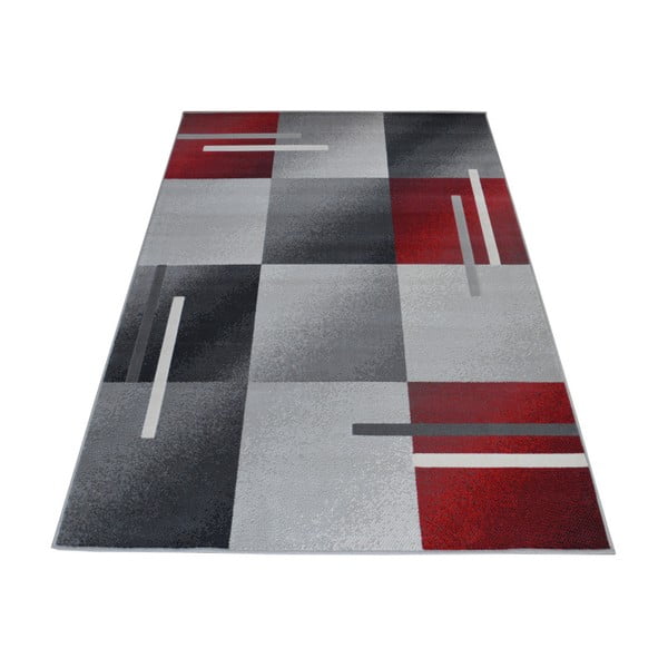 Červeno-sivý  koberec Webtappeti Modern, 140 x 200 cm
